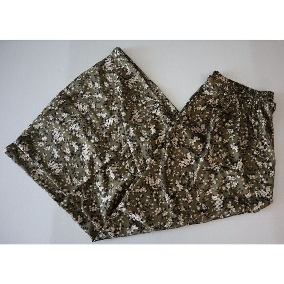 Mia Joy x Joyfolie 2-3121 Women's Sz S Green Floral Palazzo Wide Leg Satin Pants - Picture 8 of 8